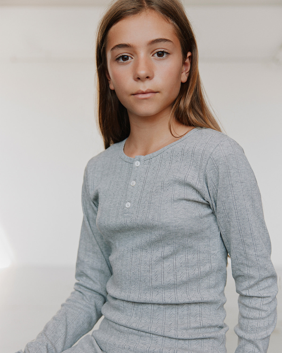 Sofie Schnoor YOUNG PETRICIASY POIENTELLE T-SHIRT LANGÆRMET T-shirt lang ærmet 8000 Grey mel