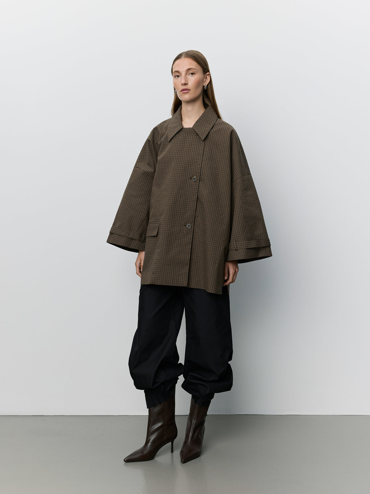 Sofie Schnoor WOMEN SELINASW OVERSIZED FRAKKE Jakke 9007 Brown check