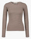 SNOS433-T-shirt langærmet-Brown Striped