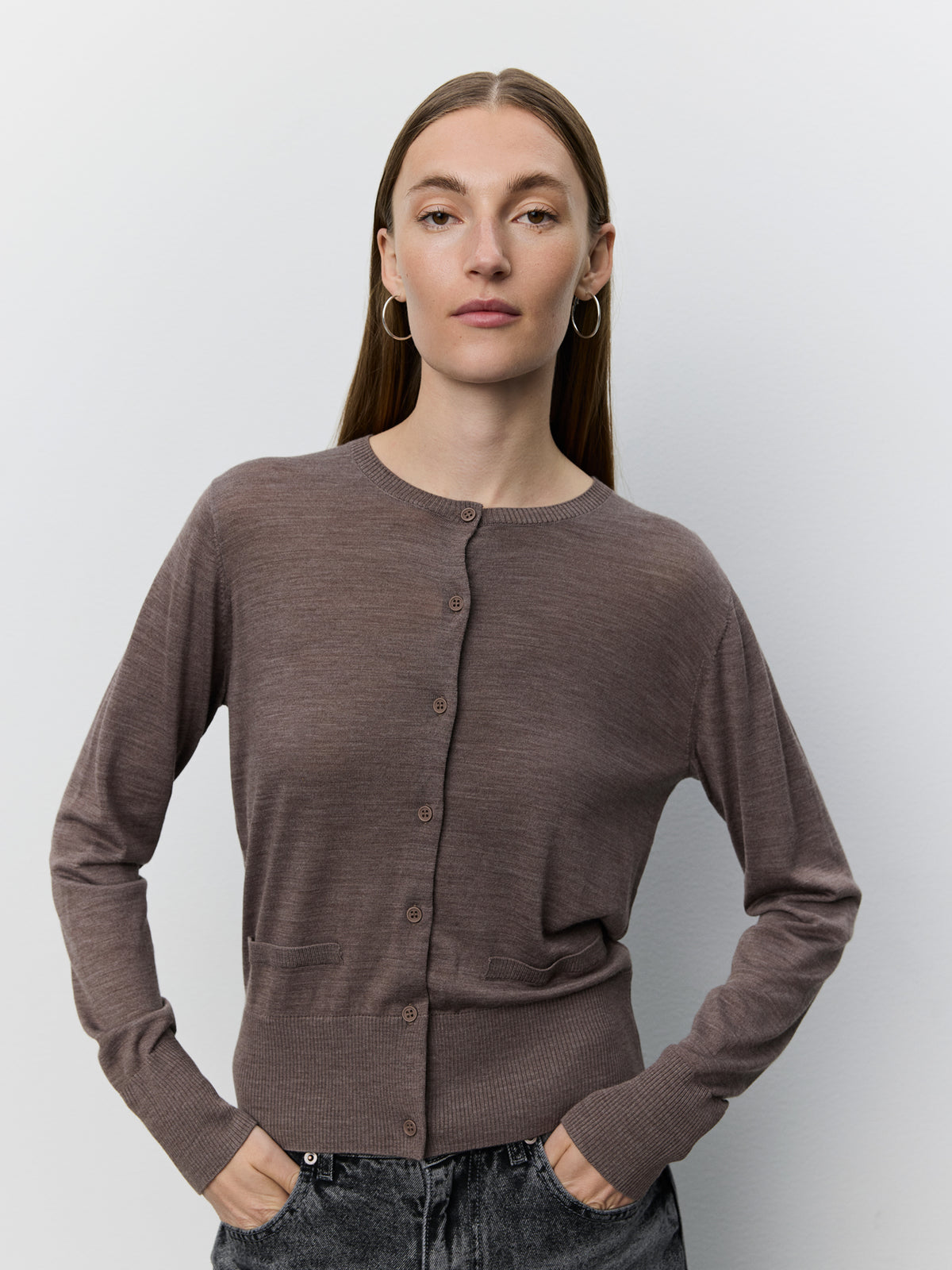 Sofie Schnoor WOMEN SYLENESW KNIT CARDIGAN Cardigan 7071 Brown melange