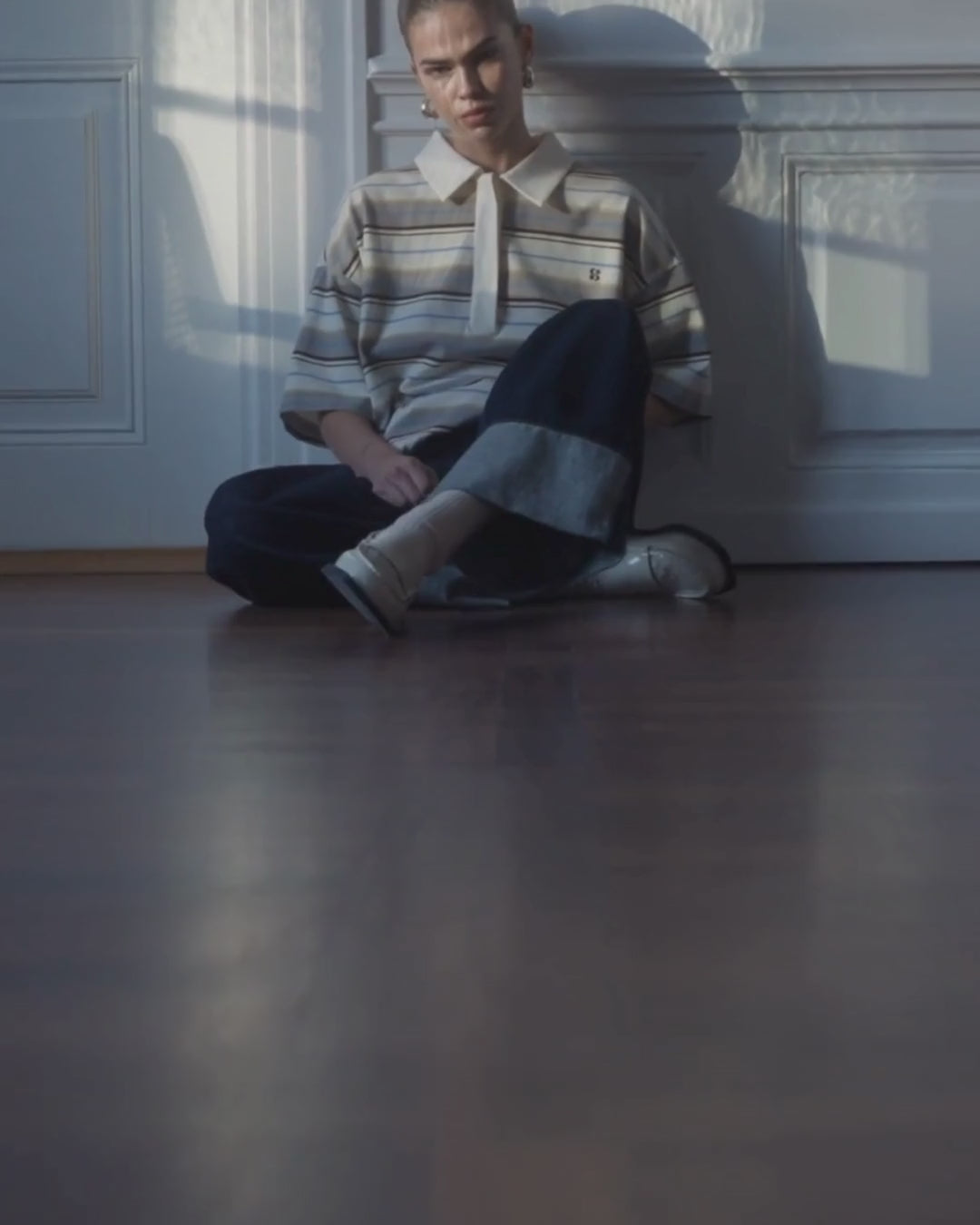 Sofie Schnoor WOMEN PILSW OVERSIZE STRIBET POLO T-SHIRT T-shirt 0140 Off White Striped